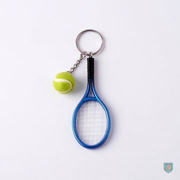 Tennis Racket & Ball Keychain – Colorful Mini Pendant
